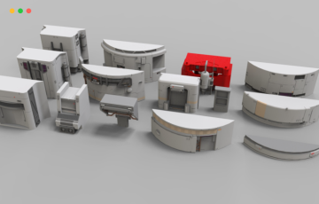 模型资产 – 科幻设备 sci-Fi Architecture Kitbash 38 3D Model