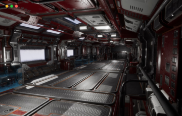【UE4/5】模块化科幻走廊 Modular Sci Fi Corridor A