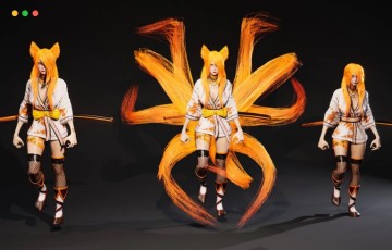【UE4/5】模块化狐狸战士 Kitsune (Modular)