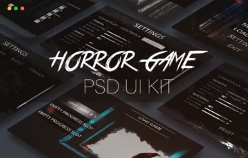 Unity – 恐怖游戏UI 套件 Horror Game PSD UI Kit