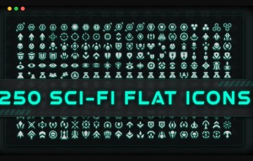 【UE4/5】250 个科幻图标 250 Sci-fi Flat Icons