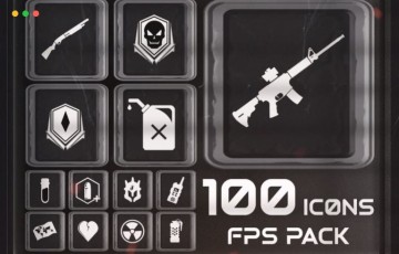 Unity – 100 FPS 游戏图标包 100 FPS Icons Pack