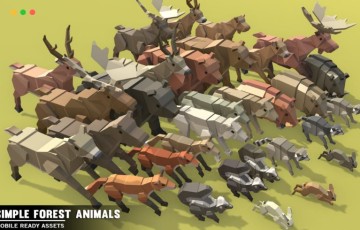 Unity – 风格化卡通森林动物 Simple Forest Animals – Cartoon Assets