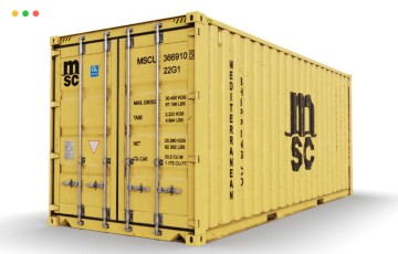 模型资产 – 高质量海运集装箱3D模型 20 feet MSC standard shipping container 3D model