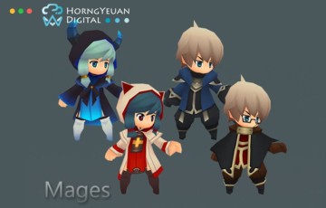 Unity – 卡通法师 Toon Mages (Male + Female)