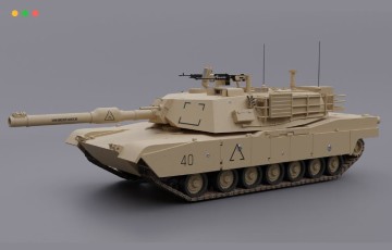 模型资产 – 美国陆军坦克3D模型 M1A1 Abrams US Army tank