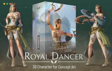 模型资产 – 皇家舞者概念艺术3D角色 Royal Dancer – 3D Character for Concept Art