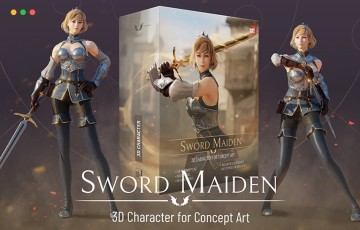 模型资产 – 剑姬 Sword Maiden – 3D Character for Concept Art