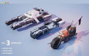 模型资产 – 科幻车辆模型 3 Sci-fi Vehicles Models