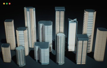 【UE4/5】城市建筑模型资产 Urban Background Buildings – VOL.1
