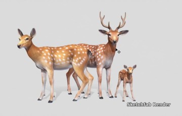 【UE5】鹿家族 Deer Family
