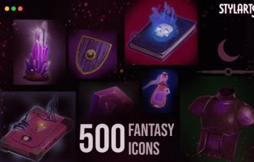 Unity – 游戏幻想图标 500 Fantasy Icons