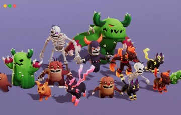 Unity角色 – 怪物角色包 Monsters Ultimate Pack 03 Cute Series