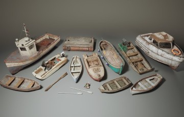 【UE5】旧船 Boatyard VOL.2 – Old Boats (Nanite)