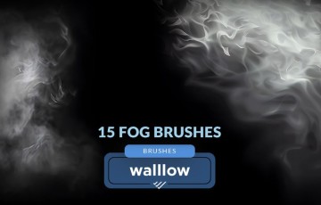 PS笔刷 – 15 组烟雾薄雾数字笔刷Smoke fog and mist photoshop digital brushes