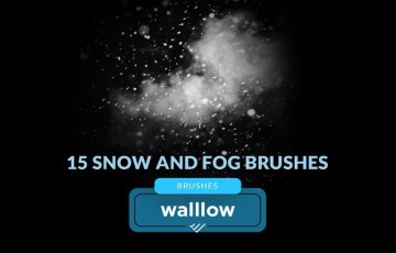 PS笔刷 – 15 组雾雪数字笔刷 Foggy snow photoshop digital brushes photo effects