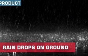 【视频素材】24 组写实下雨素材 Rain Drops on Ground