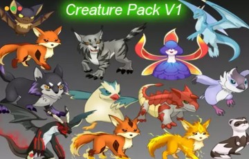 Unity角色 – 卡通角色游戏系列 Creature Game Series – Creatures Vol 1