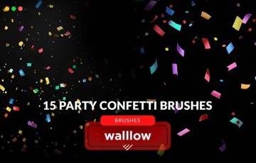 PS笔刷 – 派对五彩纸屑笔刷 Party confetti photoshop digital brushes