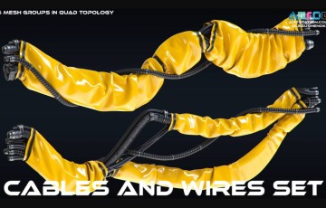 模型资产 – 6组电缆和电线套装 3D 模型 Cables and Wires set 3D model