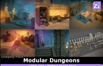模型资产 – 游戏模型地牢资产 LowpolyKit : Dungeon