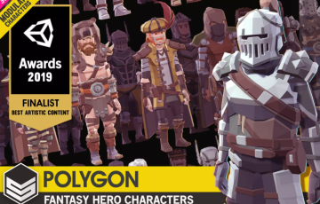 Unity – 模块化英雄角色 POLYGON Modular Fantasy Hero Characters – Low Poly 3D Art