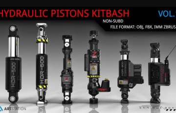 模型资产 – 液压活塞 Kitbash Hydraulic Pistons V1