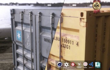 模型资产 – 8K运输集装箱模型 Shipping Containers Kitbash Pack 3D Model Collection