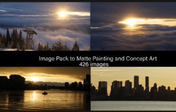 426张概念艺术MP绘景夕阳天空参考图片