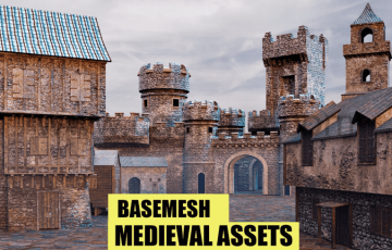中世纪模型资产 BaseMesh: MEDIEVAL Assets+Texture Vol 2