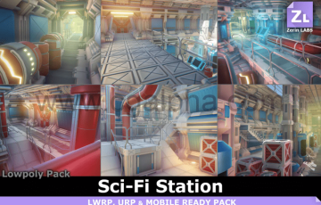 Unity – 模块化科幻空间站 Lowpoly Pack : Modular Sci-Fi Station