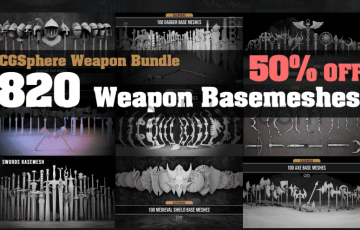 模型资产 – 820 种武器基础模型包 820 Weapon Basemeshes