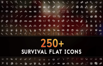 Unity – 250 多个游戏平面图标 Survival Flat Icons