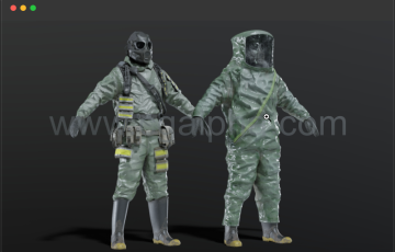 模型资产 – 危险品生化防护套装 Hazmat Nbc Suit Rigged