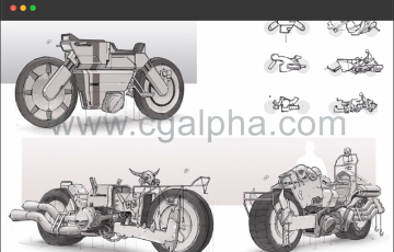 PS教程 – 产品设计科幻摩托车 Design Variation: Sci-fi Motorcycle with Charles Lin