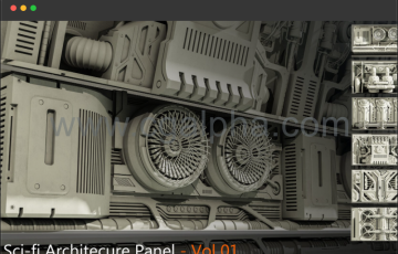 模型资产 – 科幻建筑面板 Sci-fi architecture panels Vol 01