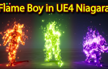 【UE4】火焰角色 Niagara特效 Fire character Effect in UE4.26