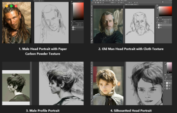 PS教程 – CG素描头部肖像 CG Sketch Painting: Head Portrait