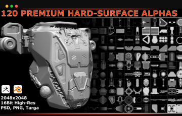 120 种高级硬表面素材套装 Premium Hard Surface Alphas