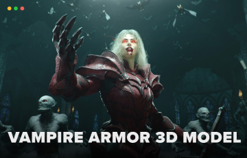 模型资产 – 吸血鬼盔甲3D模型 Vampire Armor Set 3D Model