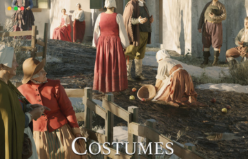 模型资产 – 17 世纪工人服装迷你套装 Costumes 17th Century mini bundle