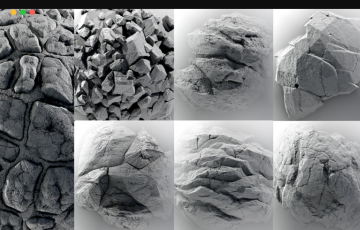 100 种岩石贴图素材 100 Rock Alpha