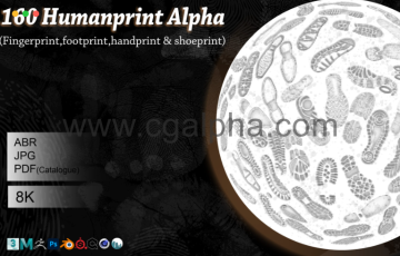160种人类指纹脚印手印贴图素材 160 Humanprint Alpha