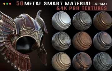 50 种金属智能材质 50 metal smart materials + 4k PBR textures