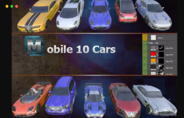Unity – 10量汽车游戏道具 Mobile 10 Cars