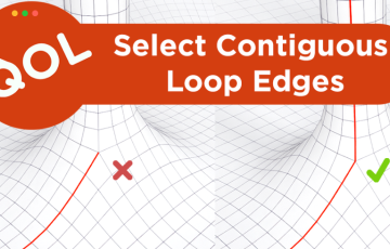 Blender插件 – Qol工具循环边线选择工具 Qol Tools: Select Contiguous Loop Edges