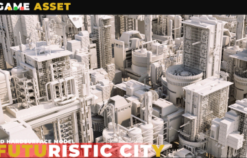 模型资产 – 50 组科幻建筑未来城市 50 SCI-FI BUILDING FUTURISTIC CITY 03