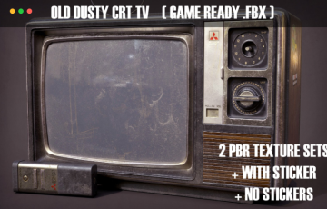 模型资产 – 老式破旧 CRT 电视 Old Dusty CRT TV