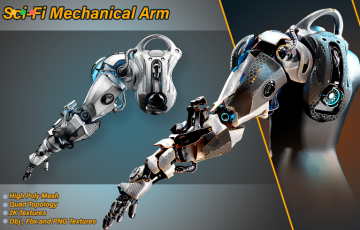 模型资产 – 科幻机械手臂 Sci-Fi Mechanical Arm