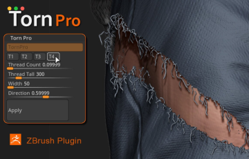 Zbrush插件 – 撕裂效果插件 Torn Pro
